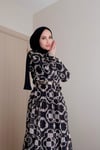 Sayra Shawl kadın yeni sezon desenli tesettür elbise SYR012