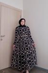 Sayra Shawl kadın yeni sezon desenli tesettür elbise SYR012