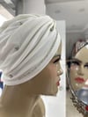 Sayra Shawl KadınTaşlı Bone Beyaz