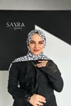 Sayra Shawl Leopar Desenli Kadın Siyah Çıtçıtlı Şal