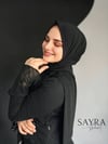 Sayra Shawl Siyah İthal Sandy Kumaş Çıtçıtlı Hazır Şal SYR006