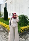 Sayra Shawl Zeynep Takım Krem