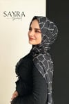 Sayra Shawl Zincir Desenli Kadın Çıtçıtlı Şal