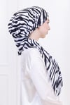 Zebra Desenli Kadın Çıtçıtlı Şal
