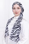 Zebra Desenli Kadın Çıtçıtlı Şal
