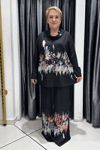 Selma Büyük Beden Abstrakt Desenli Rahat Kesim Takım