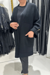 Selma Büyük Beden Açık Ön Cepli Triko Hırka