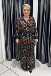 Selma Büyük Beden Çiçek Desenli Altlı Üstlü Takım