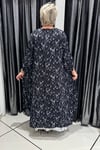 Selma Büyük Beden Çiçek Desenli Katmanlı Elbise