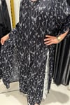 Selma Büyük Beden Çiçek Desenli Katmanlı Elbise