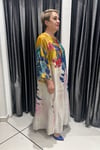 Selma Büyük Beden Çiçek Desenli Uzun Elbise