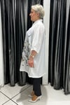 Selma Büyük Beden Çiçek Desenli Uzun Gömlek