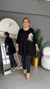 Selma Büyük Beden Çiçek İşlemeli Bluz