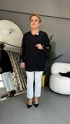Selma Büyük Beden Çiçek İşlemeli Bluz