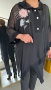 Selma Büyük Beden Çiçek İşlemeli Şifon Tunik