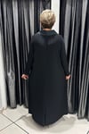 Selma Büyük Beden Çiçek & Yaka Detaylı Plise Elbise