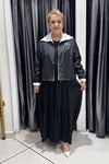 Selma Büyük Beden Çift Yönlü Montlu Askılı Elbise Takım