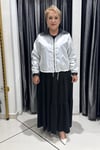 Selma Büyük Beden Çift Yönlü Montlu Askılı Elbise Takım