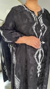 Selma Büyük Beden Çini Baklava Desenli Elbise