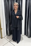 Selma Büyük Beden Dekoratif Düğmeli Şık Takım