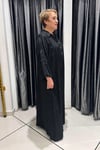 Selma Büyük Beden Desenli Şık Saten Elbise