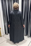 Selma Büyük Beden Desenli Şık Saten Elbise