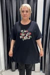 Selma Büyük Beden Desenli T-Shirt