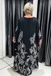 Selma Büyük Beden Desenli Uzun Elbise