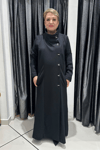 Selma Büyük Beden Dik Yakalı Çıtçıt Detaylı Kaban