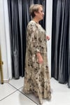 Selma Büyük Beden Floral Desenli Pamuk Saten Elbise