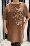 Selma Büyük Beden Geometrik Desenli T-Shirt