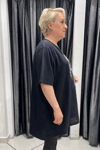 Selma Büyük Beden Geometrik Desenli T-Shirt