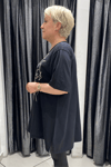 Selma Büyük Beden Geometrik Desenli T-Shirt