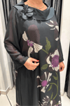Selma Büyük Beden İçlikli Şifon Krep Elbise