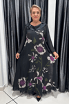 Selma Büyük Beden İçlikli Şifon Krep Elbise