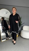 Selma Büyük Beden İnci İşlemeli File Panço