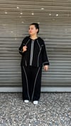 Selma Büyük Beden Kapüşonlu Şerit Detaylı Spor Takım