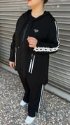 Selma Büyük Beden Kapüşonlu Şeritli Takım