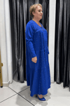 Selma Büyük Beden Katmanlı Tasarım İnci Süslemeli Elbise
