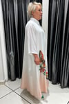 Selma Büyük Beden Kelebek Baskılı Düğmeli Kap/Elbise