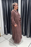 Selma Büyük Beden Kırışık Dokulu Volanlı Elbise