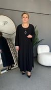 Selma Büyük Beden Kolye Hediyeli Plise Elbise