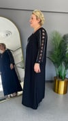 Selma Büyük Beden Kolye Hediyeli Şık Siyah Elbise