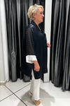 Selma Büyük Beden Kontrast Manşetli Saten Bluz