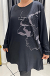 Selma Büyük Beden Modern Desen Detaylı Tunik