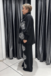 Selma Büyük Beden Modern Desen İşlemeli Fermuarlı Takım