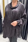 Selma Büyük Beden Modern Detaylı Saten Tunik