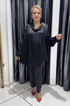 Selma Büyük Beden Modern Detaylı Saten Tunik