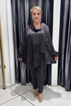 Selma Büyük Beden Modern Detaylı Saten Tunik