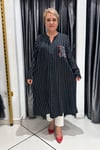 Selma Büyük Beden Modern Tasarım Çizgili Gömlek